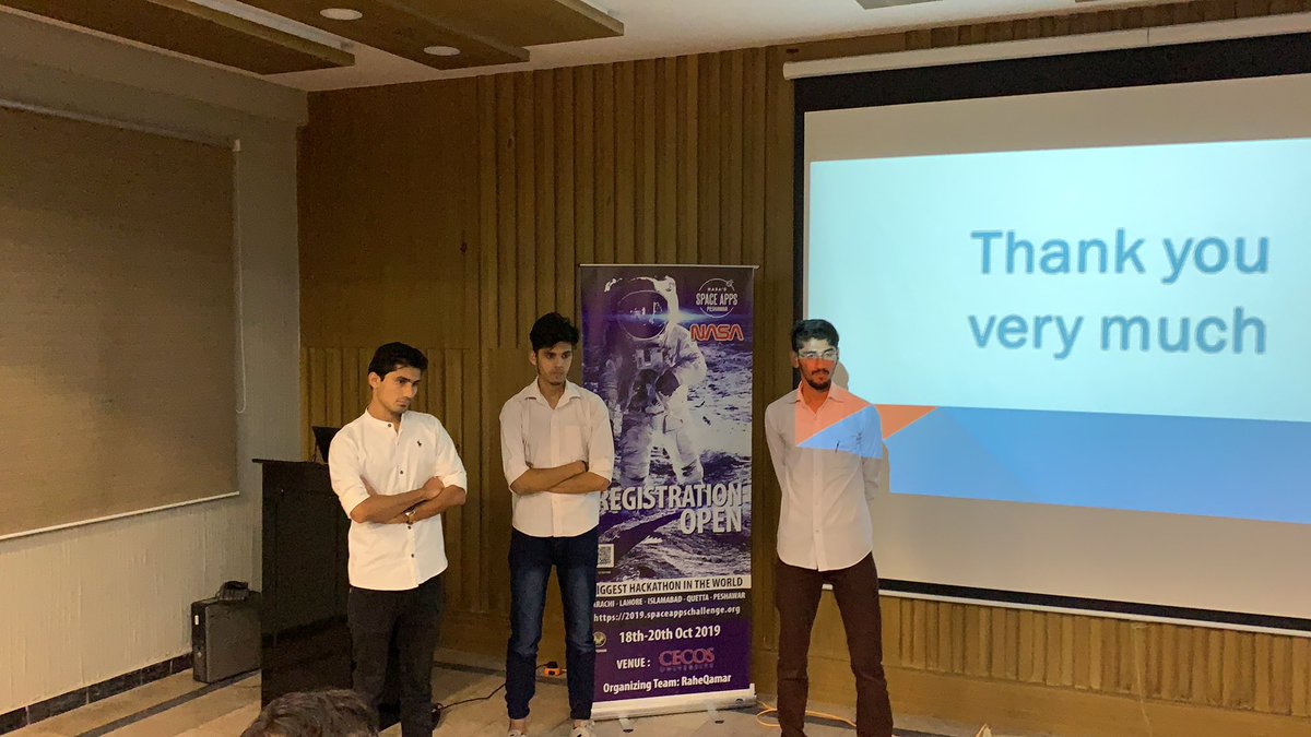 PeshawarApps's tweet photo. The final presentations have commenced.

Catch the excitement live on our Facebook page here: https://t.co/Ghxj5MkIgP

#SpaceApps #SpaceAppsPeshawar #Raheqamar 

@mohdify https://t.co/4Iymhutb5V