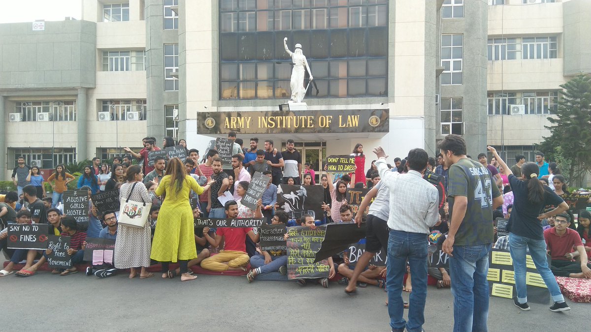 Protests at Army Institute of Law tweet media