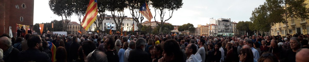 MJCF66's tweet photo. Énormément de monde hier au Castillet en solidarité avec le Sud et pour la libération des prisonnier-e-s politiques catalan-e-s.

Perpinyà sempre serà solidaria amb Catalunya Sud ✊🎗 #Llibertatpresospolitics https://t.co/N9p4wMgct6