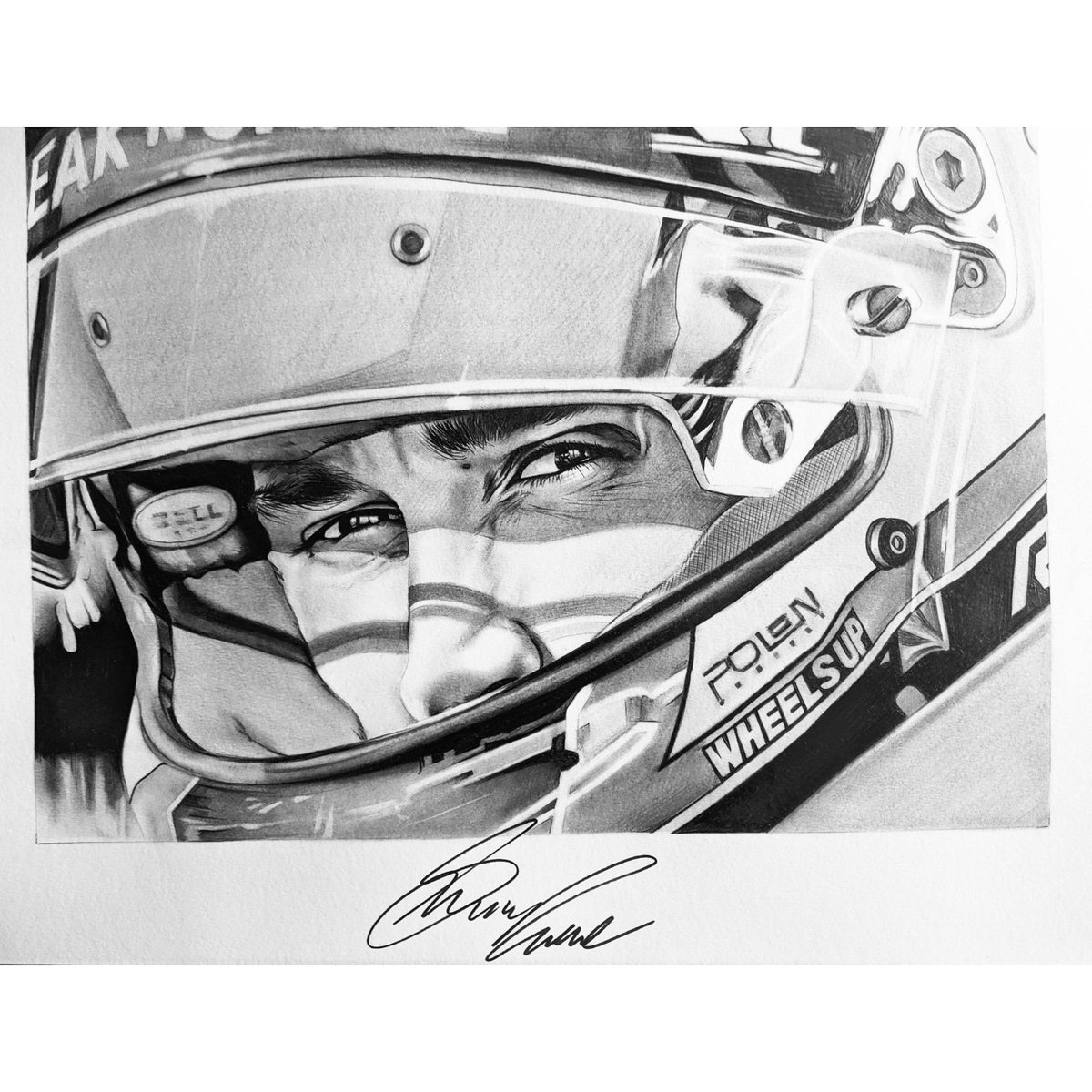 ArtistSKent's tweet photo. Completed and signed pencil portrait of NTT Indycar @RLLracing driver Graham Rahal @GrahamRahal Thanks so much for signing it Graham, already looking forward to next season. https://t.co/UNv0Ce1IAA