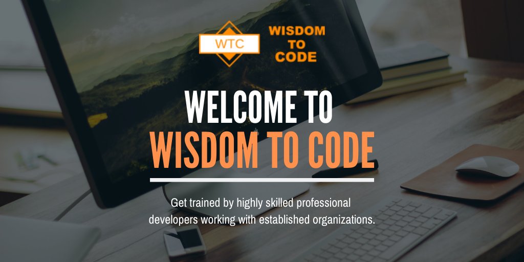Introducing Wisdom To Code!
We offers wide range of online sessions and tutorials on advanced web technology globally across general engineering. 
Visit wisdomtocode.com and enroll now to get certified.
#wisdomtocode #gettrained #webdevelopment #bestservice #getcertified