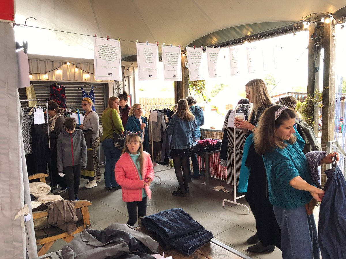 fclloyd97's tweet photo. A few photos from the Clothes Swap this morning at the @TFSundayMarket. Such a great event to get involved with. Thank you Hannah for organising!! @Tobacco_Factory #nochangetoosmall https://t.co/DxtXe0byZU