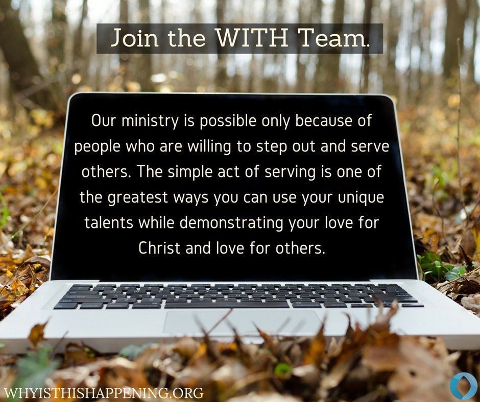 PeopleStoryGod's tweet image. Volunteers matter.

Why is this Happening wants to share the love of Jesus with those who so desperately need it. God uses willing-hearted volunteers to reach lives around the world.

#withGOD #whyisthishappening #WITHteam 
whyisthishappening.org/about/voluntee…