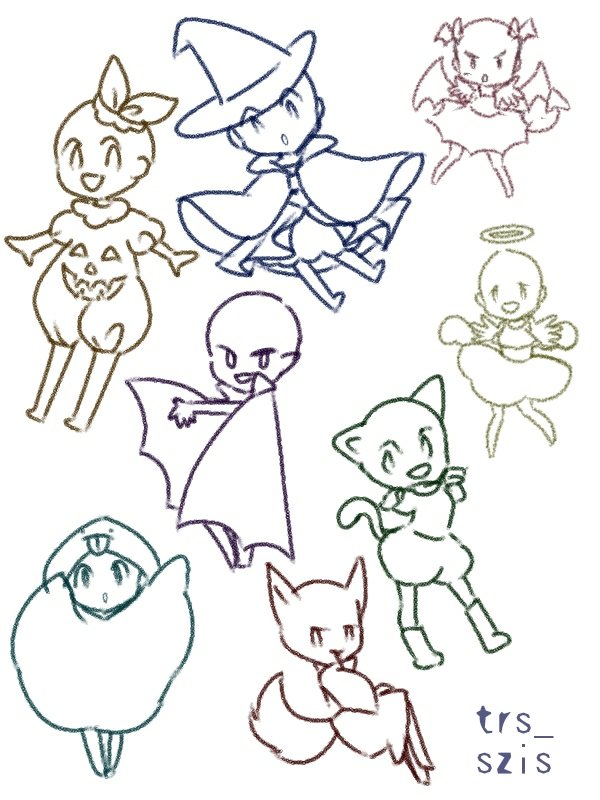 イラスト用トレス素材 Su Twitter ハロウィンミニキャラ ざっくり書きなので 衣装ポーズ表情などはお好きに改変していただいて大丈夫です トレス素材 イラスト用トレス素材 Su Twitter ハロウィンミニキャラ ざっくり書きなので 衣装ポーズ表情などはお好きに改変していただいて大丈夫です トレス素材