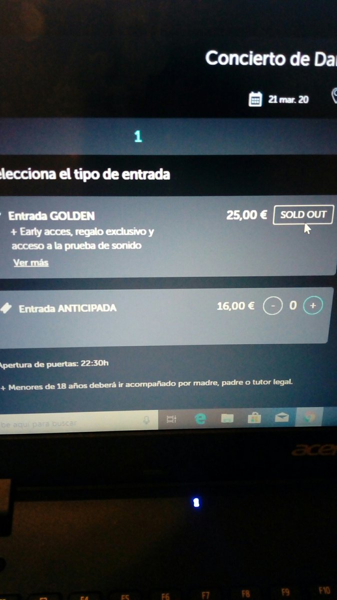AlvarogCfoSev's tweet photo. Entradas golden para el concierto del 21 de marzo del 2020 en Sevilla de @DaniFdez  están agotadas https://t.co/PIz5pQZQyN