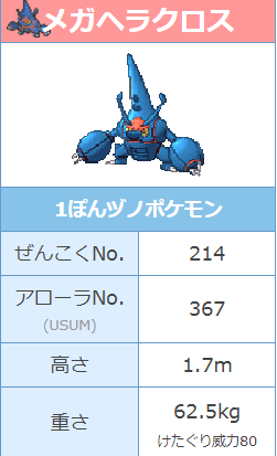 さわりゅー 俺の身長体重メガヘラクロスと一緒だった