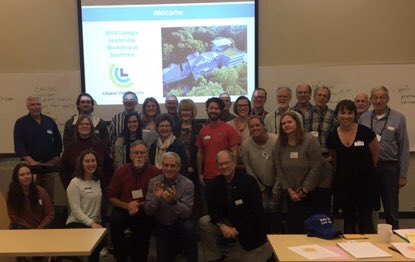 GailDGill's tweet photo. CCL Leaders from all across GA met to network at #Southface and to ultimately pass the #EnergyInnovationAct with #GrassrootsClimate action. @CongressmanHice @SenatorIsakson @sendavidperdue please support a #PriceOnPollution. https://t.co/SHyq7JPggM
