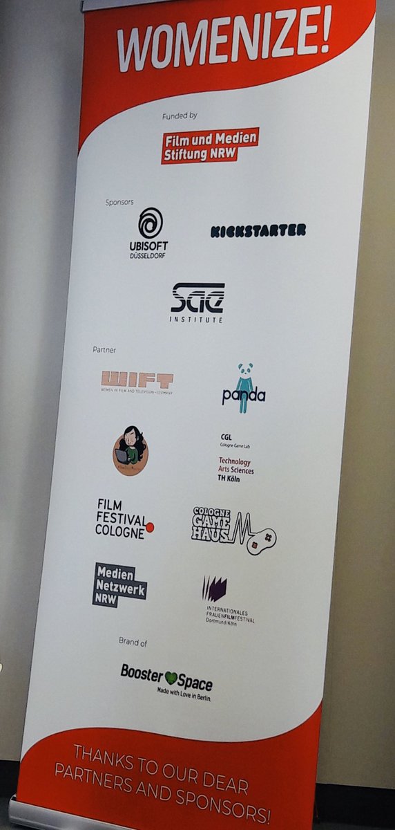 Rückblick auf die tolle Koop mit #Womenize!: Unsere ehemalige Vorständin #JanaFilmer auf dem Panel zu "Actionable advice in tackling the glass ceiling".
#film #games #filmundmedienstiftungnrw #ubisoft #kickstarter #saeinstitute #panda #cgl #mediennetzwerknrw #ifff #boosterspace