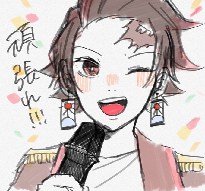 砂さんがTwitterに投稿した竈門炭治郎(鬼滅の刃)のイラスト。
