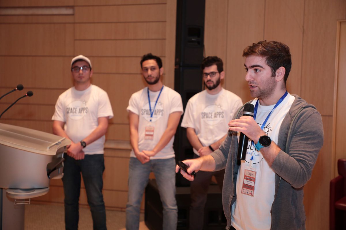 Azercosmos1's tweet photo. The finalists of #NASA Space Apps #Azerbaijan are presenting their results in front of a jury of local and international experts. 
#NASASpaceApps #SpaceAppsChallenges #NASASpaceAppsAzerbaijan https://t.co/XsVm1UfY0o