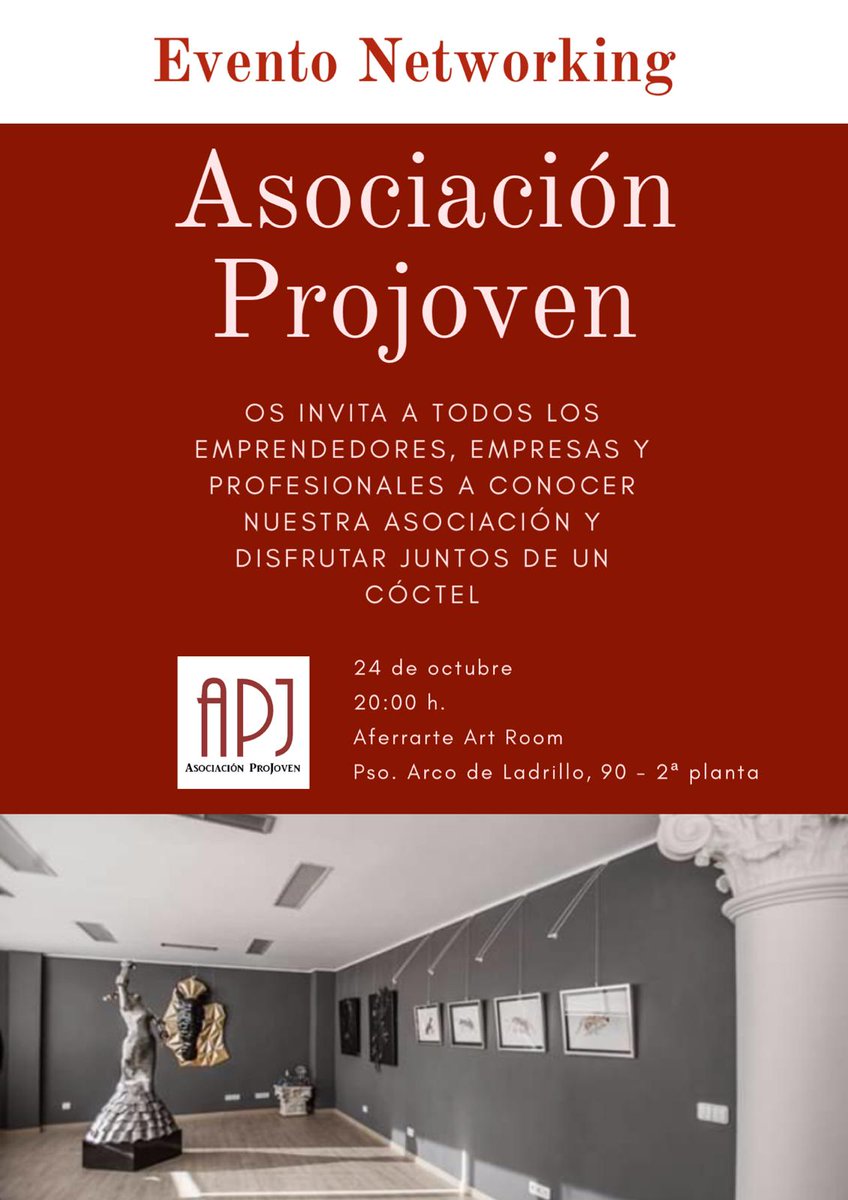¿Ya has reservado hueco en tu agenda para el jueves? 

Acompañanos y forma parte de la familia Projoven. El compañerismo, el emprendimiento y las oportunidades entre empresas socias te esperan. 

📍Aferrarte Art Room
🕗 20 Horas
