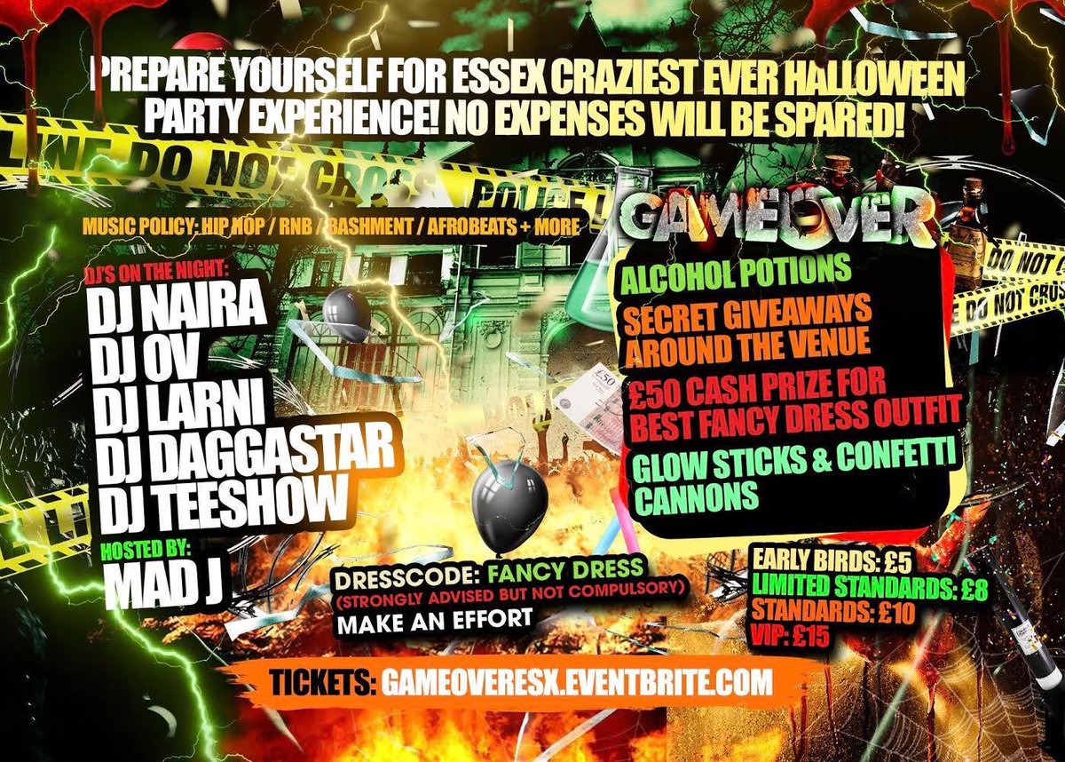 deejayovuk's tweet photo. #GameOverESX π
29/10/19
Prepare For...
1000+ Ravers
2 Haunted Arenas
6 All Star Djs
1 Scary & Wild Night In The Heart Of Colchester...
Entertainers On The Night:
@itsdjnaira
@deejayovuk
@DJ_Larni
@DJDaggastar
@DJTEESHOW
@OfficialMadJ
π β’ https://t.co/wy0D4ePM5e https://t.co/sOH2f664ZR