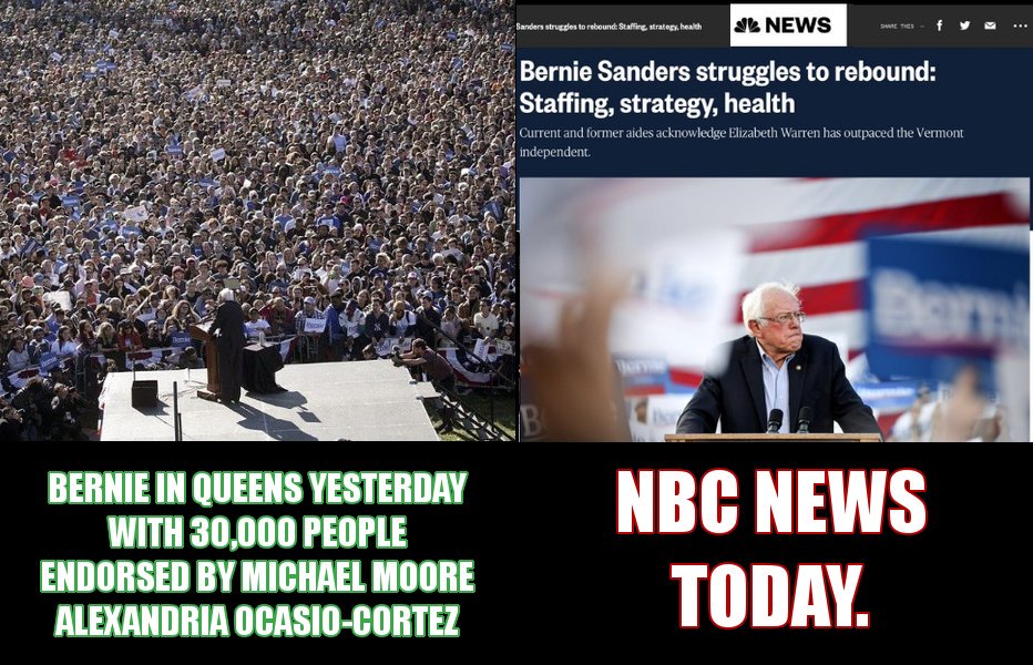 futurprogressiv's tweet photo. Russia can't hold a candle to our own media meddling in elections.
#NBCpropaganda #BernieBeatsTrump #Bernie2020 #BerniesBack #BernieInQueens https://t.co/P4d02DrmgQ