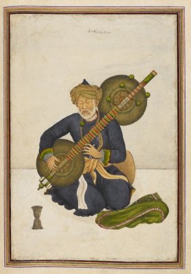 Been?rudra veena? vichitra veena? earlier players were known as Beenkar. musical instrumentsfew were magical now becoming part of  #folklore   as not many play.painting from James Skinner's album