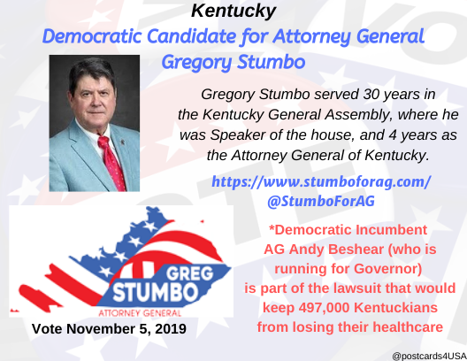 postcards4USA's tweet photo. Democratic Candidate for Attorney General in Kentucky #AGKY
Gregory Stumbo
https://t.co/kbasJQ04g7
@StumboForAG
*Dem Incumbent @AndyBeshearKY is running for Governor*
#AttorneysGeneral
#Elections2019
THREAD https://t.co/OfMfjC60Dk