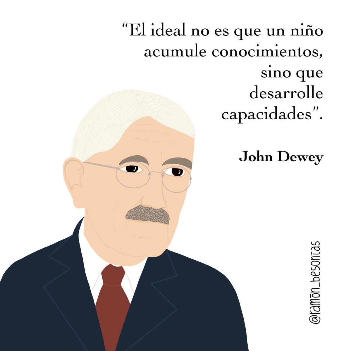 ramon_besonias's tweet photo. Un día como hoy de 1859 nacía el filósofo y pedagogo John Dewey. Cuatro viñetas, cuatro frases. Con todas ellas me identifico como docente, a ese objetivo entrego mi voluntad y creatividad. @tonisolano @manueljesusF @jblasgarcia @londones @inedu @doloresojeda1 @krispamparo https://t.co/MwwTdMnAbQ