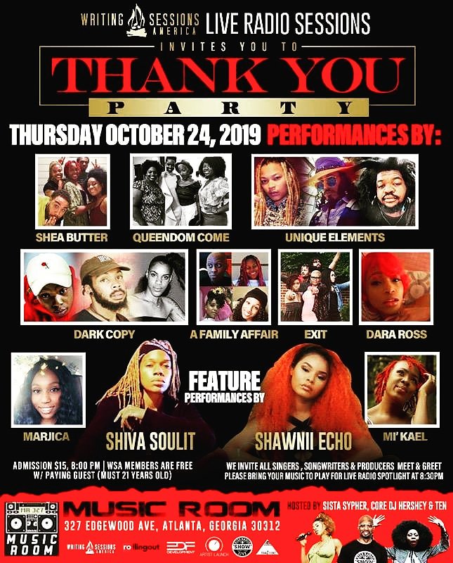 Songbird_MissK's tweet image. 🚨🚨🚨 #Performancealert 10/24/19 @ Music Room Atlanta. See some new and familiar faces at the end of the year thank you party. Hmu to be 1 of my 5 #livemusic #singersongwriters #turnupthursday #realmusic