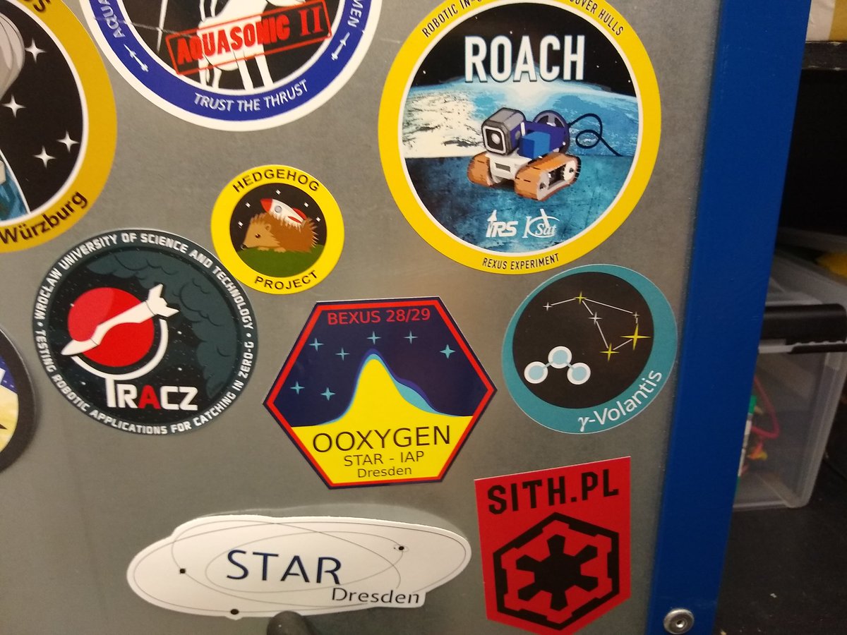 STAR_Dresden's tweet photo. Our STAR-projects @GVolantis and @STAR_OOXYGEN leave their marks on the wall of experiments at @REXUSBEXUS launch campaign for BEXUS 28/29.

Greetings to @KSat_Stuttgart. 
Good luck for Roach 2!

#rexusbexus #spaceDD https://t.co/yeiRiakAwW