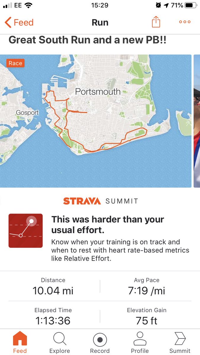 simonpaul1975's tweet photo. Great South Run complete for the third year, have gone from 1:27 to 1:13 in that time super proud, but will keep pushing until I hit 1:10 #IWRR #GreatSouthRun https://t.co/8FLDMNZzJu