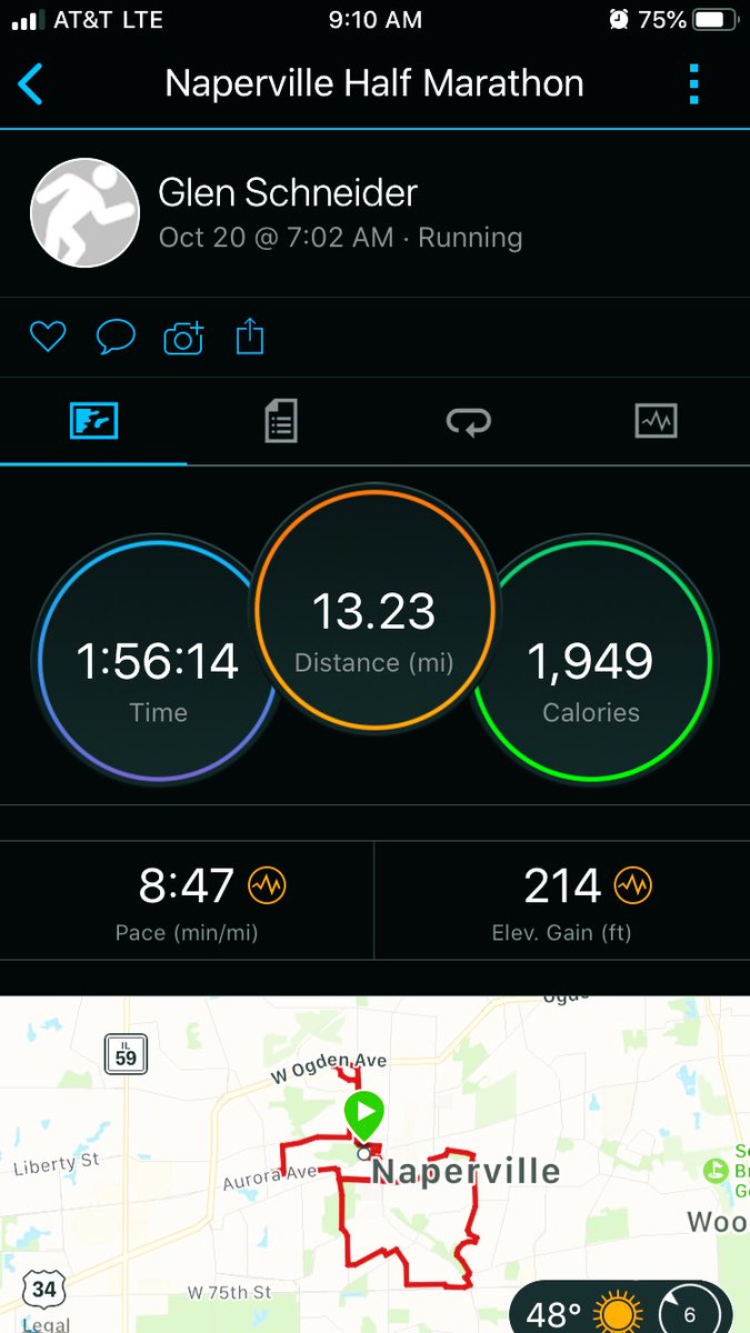 drumster11's tweet photo. Naperville Half Marathon was super nice this morning. https://t.co/jbOvo7AeUJ