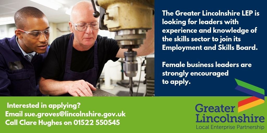 GreaterLincsLEP's tweet image. Are you a leader in skills, training or education?

If so, we'd like to hear from you as we're recruiting for a vacancy on our Employment and Skills Board.

Applications from female leaders are strongly encouraged.

Get in touch now! Deadline 31st October.