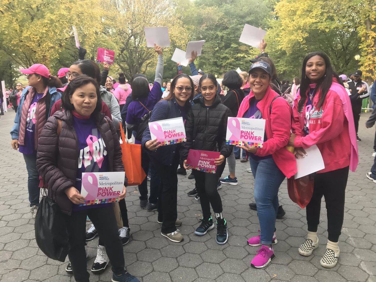 CommunityCareNY's tweet photo. Our @nychealthsystem and @MetroPlusHealth teams came out in full force to support @AmericanCancer Society’s Making Strides Against #BreastCancer today in Central Park. #WeRise #MakingStridesCP https://t.co/dyNDFDsILq