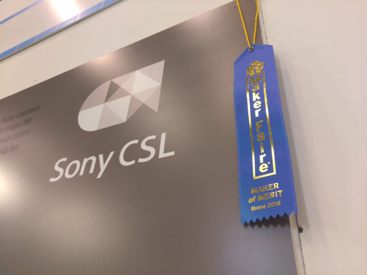 Sony CSL (Paris) (@sonycslparis) on Twitter photo We have won the Merit Award at the <a href="/MakerFaireRome/">Maker Faire Rome - The European Edition</a>! Thanks @BernardoMonechi <a href="/loretoff/">Vittorio Loreto</a> <a href="/gravetro/">Pietro Gravino</a> <a href="/SagaShiftyblow/">elisabetta falivene</a> @Alex_Londei Enrico Ubaldi <a href="/Andrea62636945/">Andrea Napoletano</a> Bruno Campanelli #MFR19 We have won the Merit Award at the <a href="/MakerFaireRome/">Maker Faire Rome - The European Edition</a>! Thanks @BernardoMonechi <a href="/loretoff/">Vittorio Loreto</a> <a href="/gravetro/">Pietro Gravino</a> <a href="/SagaShiftyblow/">elisabetta falivene</a> @Alex_Londei Enrico Ubaldi <a href="/Andrea62636945/">Andrea Napoletano</a> Bruno Campanelli #MFR19