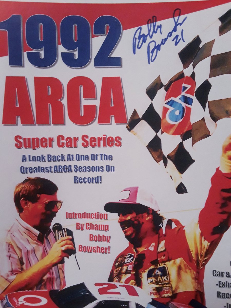 BobbyBowsher's tweet photo. Be our 5th new follower & u will receive this autographed 1992 #ARCA Supercars Series book! Its almost 300 pages & almost 1500 color pages chronicle #BobbyBowsher's first #ARCARacing championship! Thank u for participating! -PR
#BobbyBowsher #JacksSon #JacksAutoBody #BrittanysDad https://t.co/uZbgzezG5D