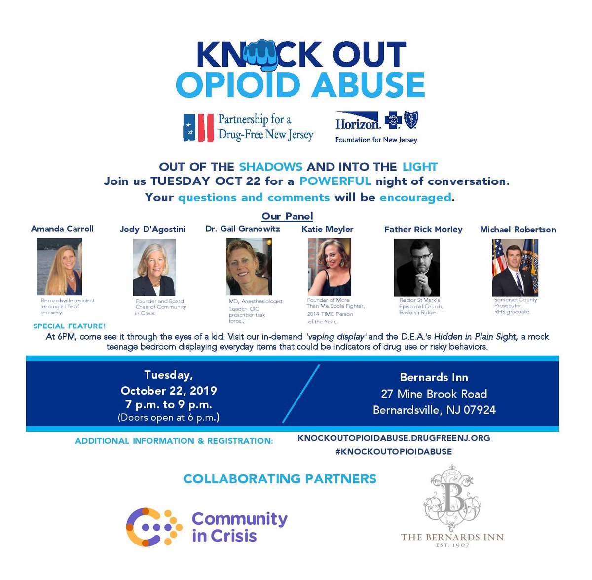 Join us this Tuesday for our town hall about #opioids #addiction #recovery #education <a href="/drugfreenj/">Drug-Free New Jersey</a> <a href="/HZNFoundation/">Horizon Foundation</a>