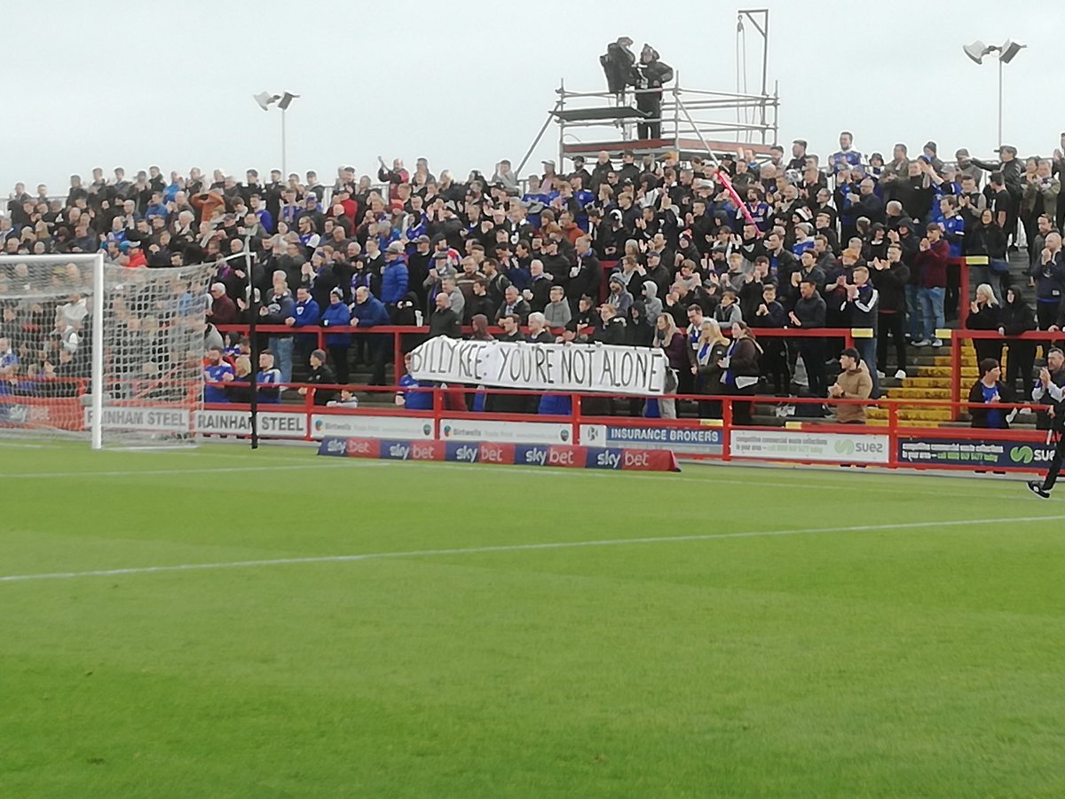 jimcurtisbbn's tweet photo. Ipswich town fans at Accrington today unfurled a banner in support of Accrington player Billy Kee who is struggling with depression and hasn't played all season.
Absolute full respect them! https://t.co/WhytyI4KYx