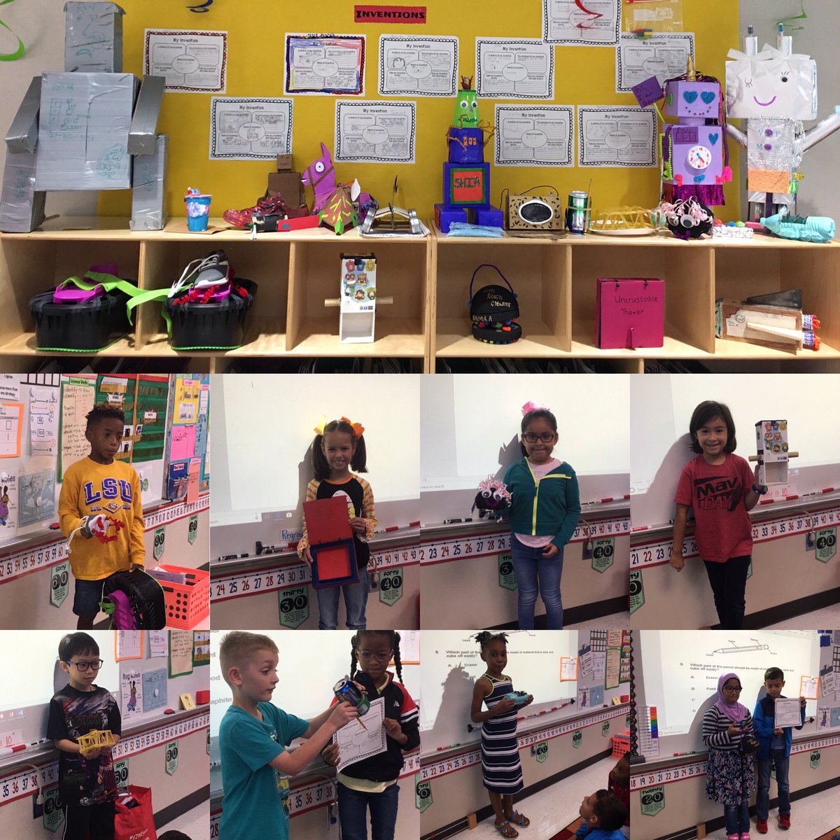 A_team226's tweet photo. @MeridianaElem Second Graders combined materials to plan, design and create a model of their inventions https://t.co/7jqWBxY88L