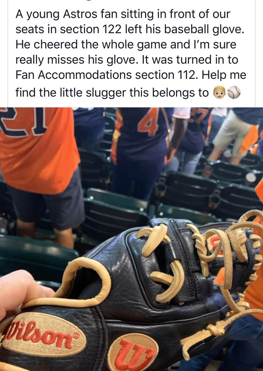 becky_brock27's tweet photo. Awwww poor kid!  Hope he and his glove reunite soon. ❤️

This is a FB post. https://t.co/flTbxhgsGc