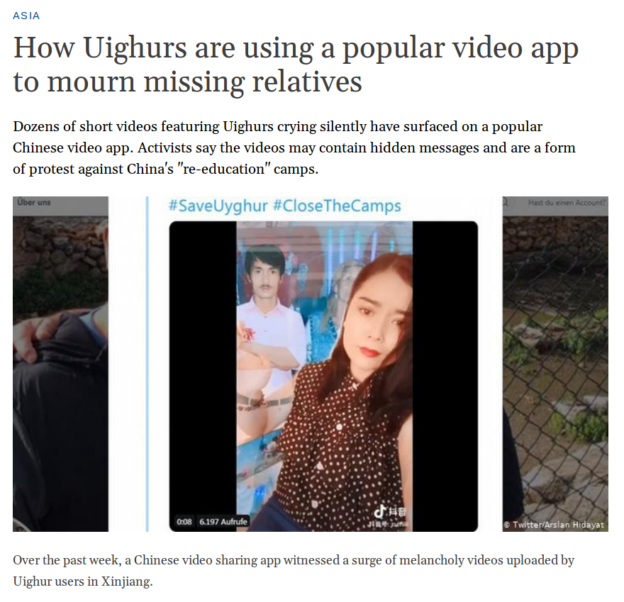This is the second time Arslan and company used a Douyin trend out of context, the first time was back in August with a similar popular meme. The lack of evidence of a movement behind the meme didn't stop one Deutsche Welle writer from promoting it as one.