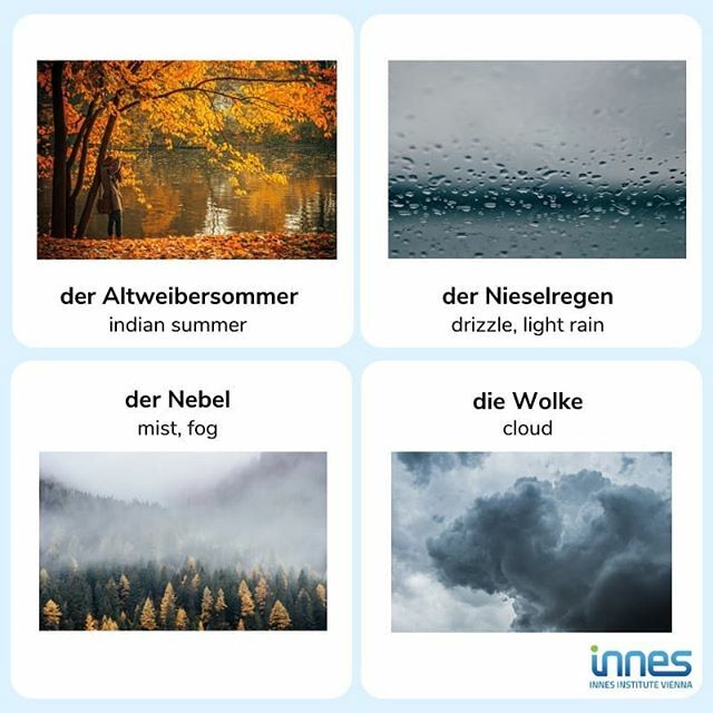 DAS WETTER IM HERBST.

Although today was a cloudy day with morning mist and light drizzle, some nice and warm days of the indian summer are coming. What a great way to finish the last week of October German courses at INNES!

New Intensive German langua… ift.tt/2MSzK9i