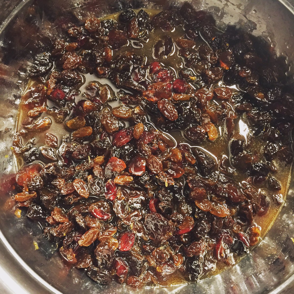 The fruit is soaking in the brandy. Now to add the flour, almonds, mixed spice, cinnamon, cloves and vanilla extract to make a truly authentic tasting Xmas cake. Which will be fed weekly in the run up to Christmas. #christmas #cake #lythamevents #LSAandBPLevents