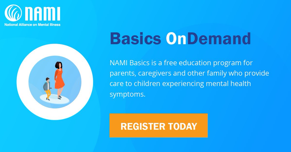 NAMICommunicate's tweet image. Are you a parent or caregiver of a young person experiencing symptoms of a mental health condition? NAMI Basics, a FREE education program, is designed to help you - and it’s now offered online! Sign up at basics.nami.org.