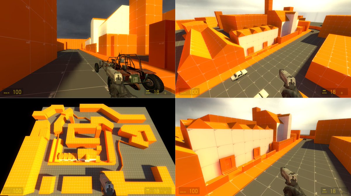 notimetoulose's tweet photo. Have been playing around with Hammer lately. Trying different things related to scale and size. Trying to nail some architectural shapes in place #Blocktober .
#leveldesign #halflife2 #Sourcesdk https://t.co/4mfqhXBH4p