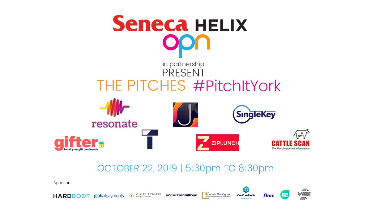 Opeoplenetwork's tweet photo. We have a great lineup of pitches at #PitchItYork on Oct 22! Join OPN and #SenecaHELIX at 5:30, register for this #FREE event at https://t.co/sM2y1s2iSF 
@SenecaBusiness @SenecaCollege @Dudley_CL
 @ZipLunch @OfficialTazwiz  #JointApp @hireresononate https://t.co/lOZsrjKiJN
