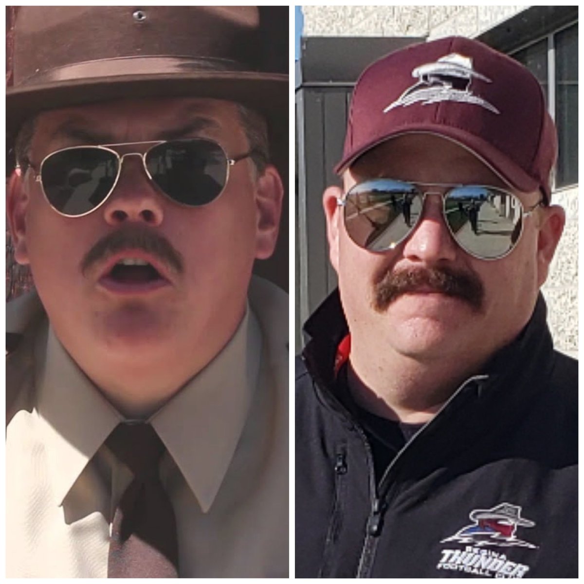 reginathunder's tweet photo. Who wore it better Farva or Running Backs Coach Brett Strong? https://t.co/dA6gaowhNC