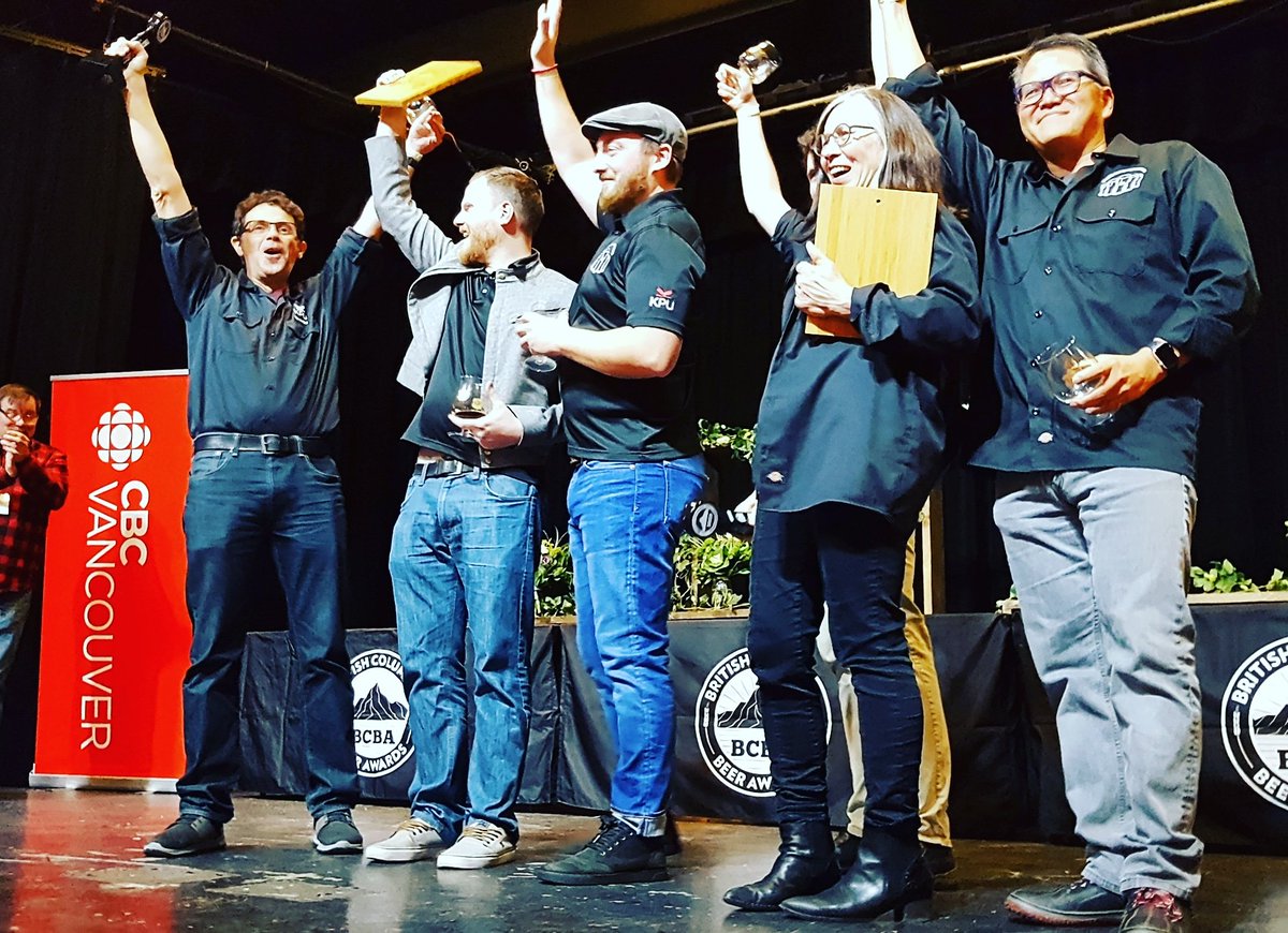 KPUBrew's tweet photo. What a night at the @BCBeerAwards last night!! If you haven't heard, KPU Brewing won five awards and BREWERY OF THE YEAR!!! We are beyond excited and can't wait to share with all of our students and alumni!

CONGRATS to all the winners last night! 🍻 😁

#BCBA #KPUBrew @KwantlenU https://t.co/CB4HlKgLCL