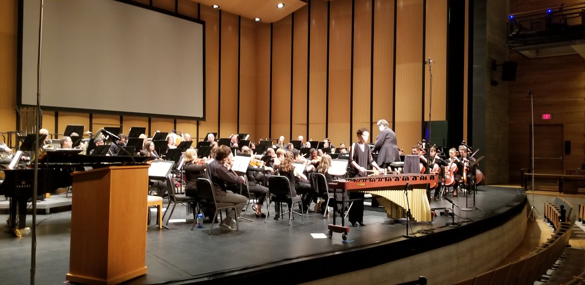 Kirstyn Norris rehearsing for today FREE concert. She is featured on the First Movement of Séjourné's Concerto No. 1 for Marimba and Orchestra.  #dallasarts #freeconcert #thingstodoindallas