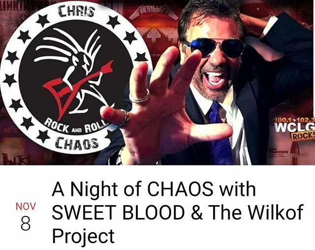 Infamous Radio Personality, CHRIS CHAOS is Coming Back to South Florida for a Night of CHAOS with SWEET BLOOD &amp; The Wilkof Project. Long time friend &amp; mentor, Chris has been Instrumental in guiding &amp; supporting both bands. Sweet Blood &amp; The Wilkof Projec… bit.ly/2MWrqFF