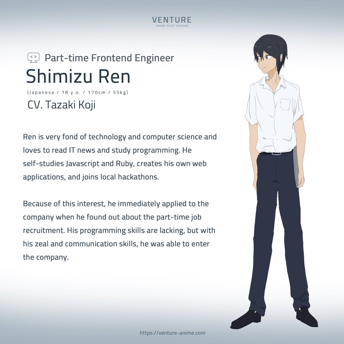 X  deprecated Venture Anime Series على تويتر Shimizu Ren character  designsetting CV kojitazaki ventureAnime characterDesign  httpstcoNOMFKMZuc8 httpstcoxH3HBF40Iy