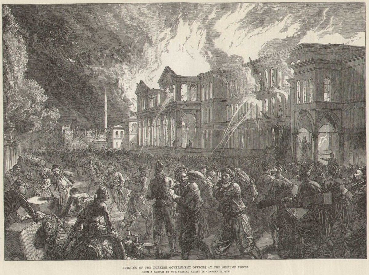 23 Mayıs 1878 tarihli Bâb-ı Âli yangınını gösteren gravürler 1. gravür The Illustrated London News'ün 15 Haziran 1878 sayısından