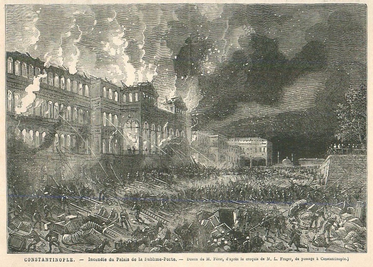 23 Mayıs 1878 tarihli Bâb-ı Âli yangınını gösteren gravürler 1. gravür The Illustrated London News'ün 15 Haziran 1878 sayısından