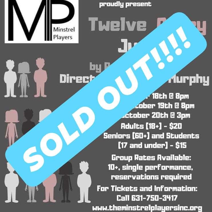 PlayersMinstrel's tweet photo. Congratulations to the cast and crew of Twelve Angry Jurors for SELLING OUT your closing show!!! We are so proud of all of you for your hard work and dedication to this production! https://t.co/sPeCJ6GOUb