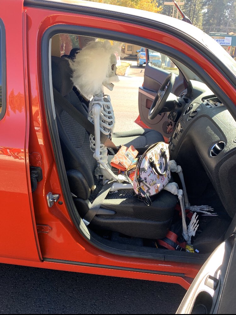 SLTFR responded with the JPA for a 3 vehicle traffic collision today. Arrived to find no injuries however the passenger of the red vehicle refused to be treated...  gotta love the Halloween season!