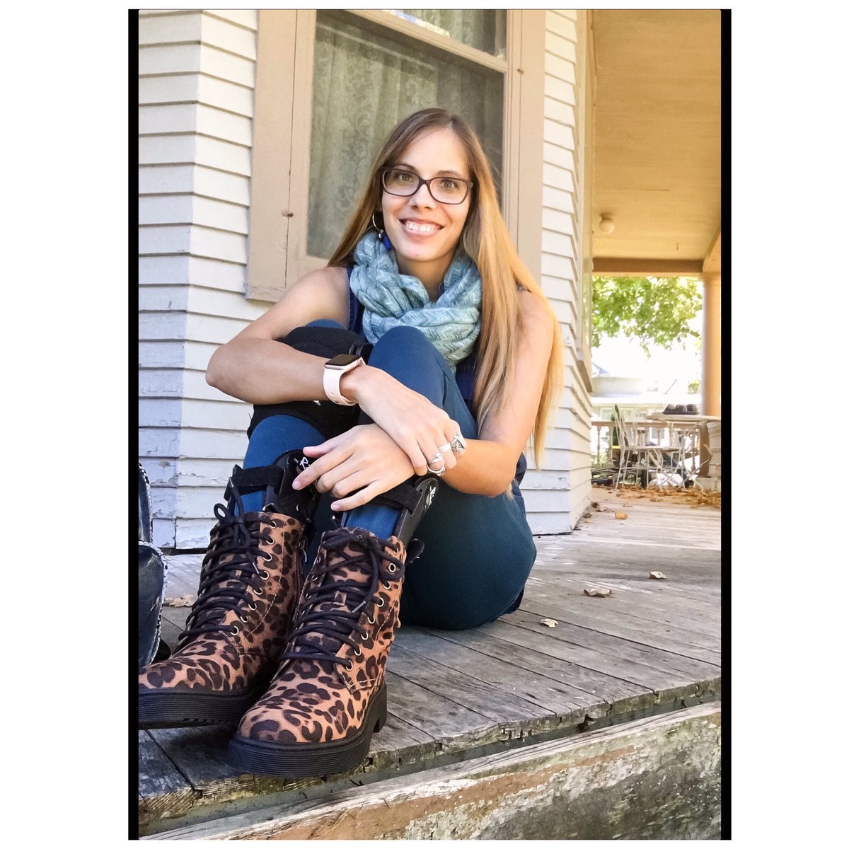 Confidence. And a beautiful fall day. #epilepsy #ehlersdanlos #pots #centralline #gtube #leopardboots #afoshoes #fall #model #modelling #disabelled #fashion #beauty #modellife #lovinglife #tpndependent #liveyourlife