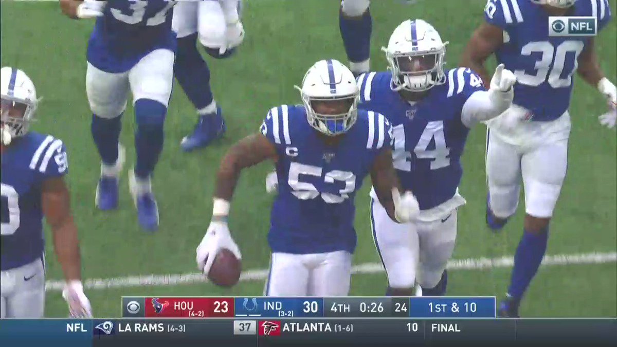 INTERCEPTED BY DARIUS LEONARD! WHAT A WIN FOR THE @COLTS!!!!