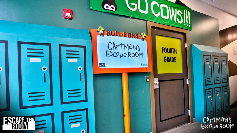 SouthPark's tweet photo. Welcome to Cartman's Escape Room™! You are about to enter the most diabolical and evil place ever invented: SKOOOOL! Many go in, but few come out alive. Are you ready to take on Cartman? Tickets available for Boston, Chicago, Dallas, Denver, and LA now at https://t.co/XNi6uaWLzt https://t.co/H7DunWkU2V
